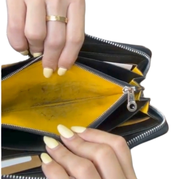 GOYARD Long Wallet Zip Around Black White Brown Coated Canvas Unisex - Picture 7 of 10